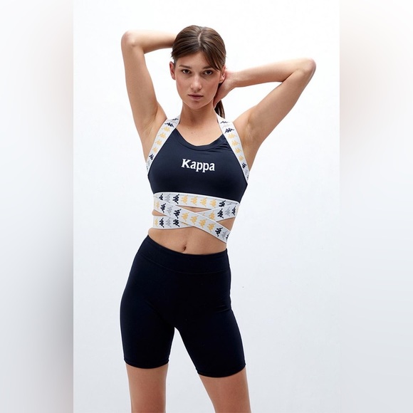 Kappa Other - Kappa 222 Banda Dixot 2 Sports Bra Active Top Black Grey Orange Medium